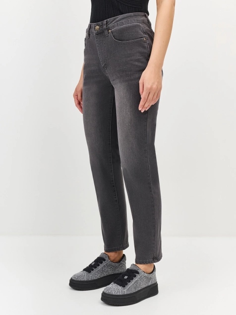 Графитовые джинсы с деликатной варкой
