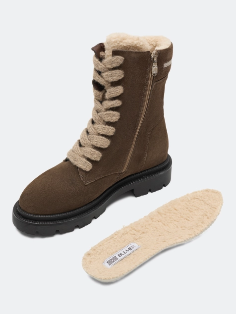 Высокие ботинки из натуральной замши