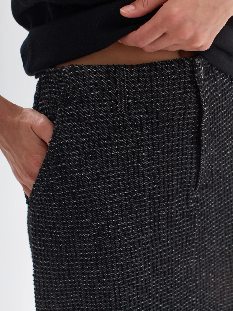 Твидовая юбка-миди прямого силуэта