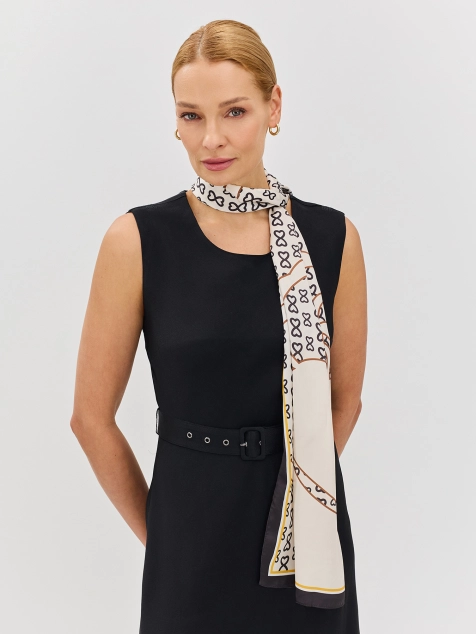 Тонкий палантин с абстрактным принтом