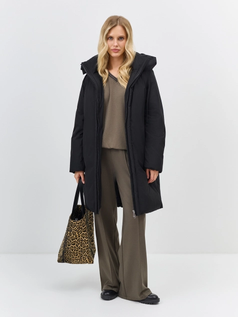 Пуховое пальто с внутренней стёжкой