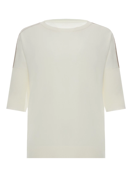 Джемпер с декором из монили