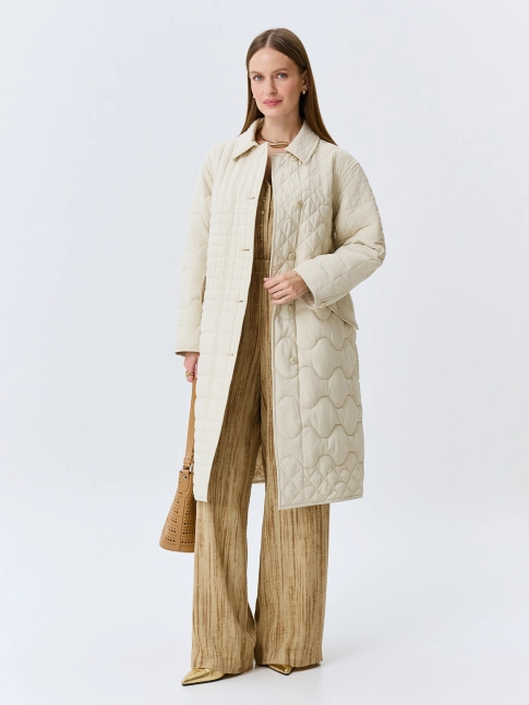 Двустороннее пальто с абстрактной стежкой