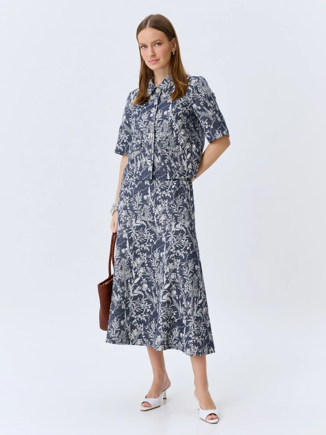 Юбка из жаккардового денима