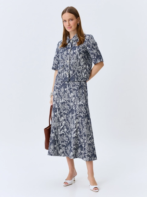 Юбка из жаккардового денима