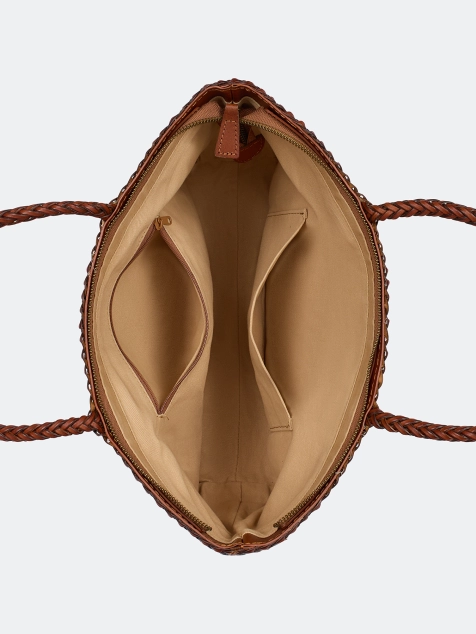 Плетеная сумка из натуральной кожи