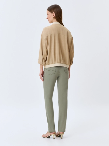 Оливковые джинсы Slim fit