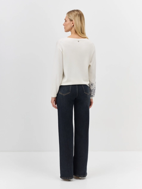 Утепленные широкие джинсы