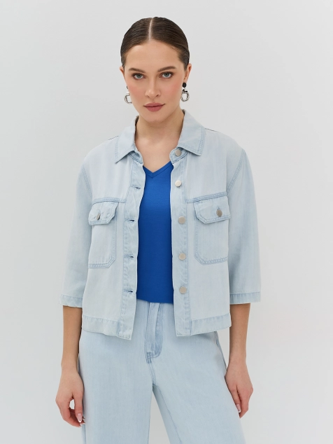 Укороченная джинсовая рубашка