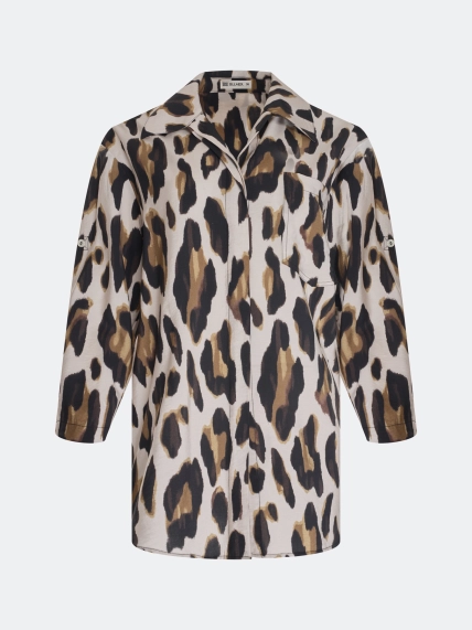 Удлиненная блузка с анималистичным принтом