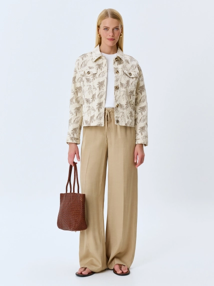 Джинсовый жакет с принтом