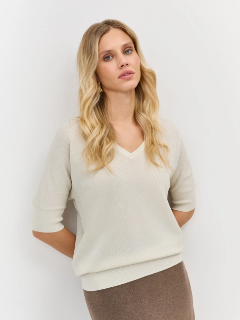 Мерцающий джемпер с шелком