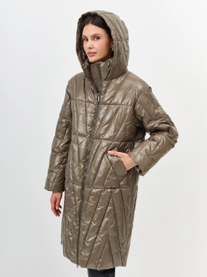 Укороченное пальто из глянцевого нейлона