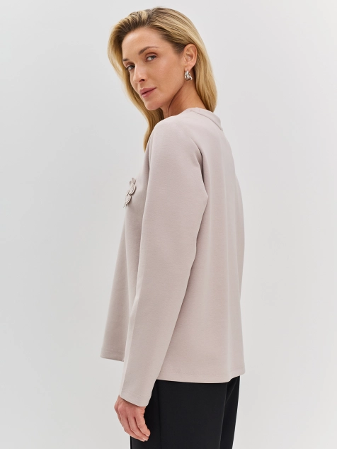 Джемпер с цветочной аппликацией