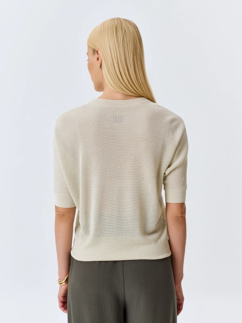 Ажурный джемпер из смесового тенселя