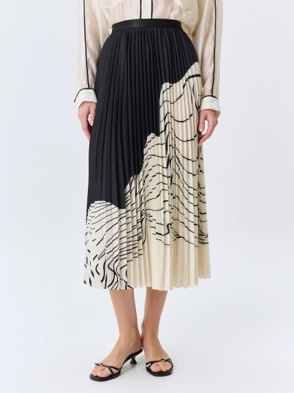 Юбка-плиссе с асимметричным принтом