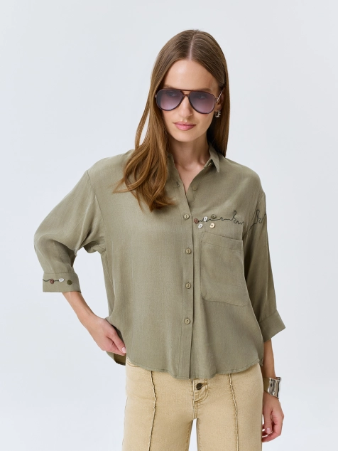 Блузка из тенселя с декором