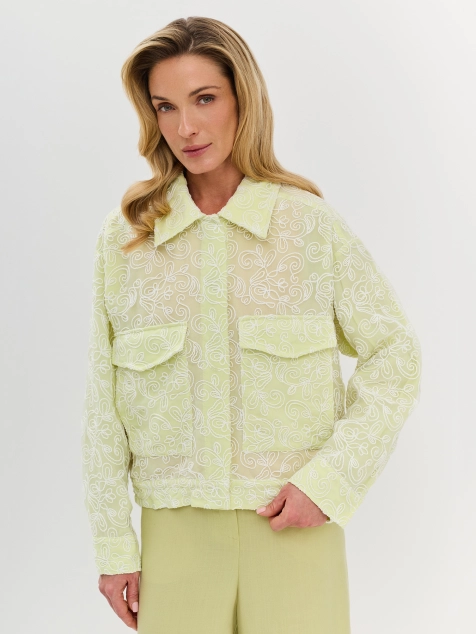 Летний жакет из вышитой органзы