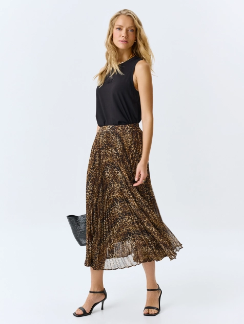 Юбка-плиссе с анималистичным принтом