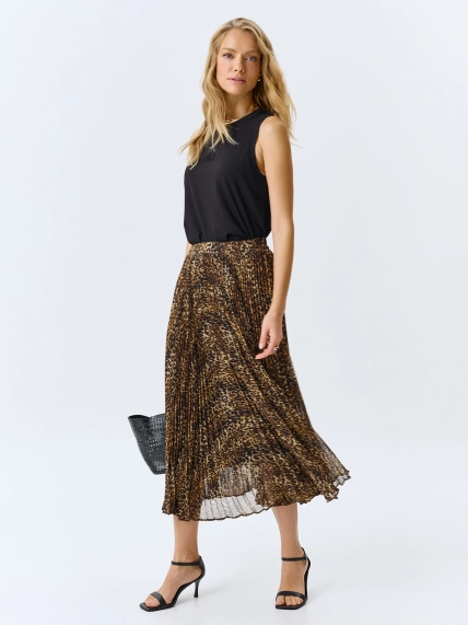Юбка-плиссе с анималистичным принтом