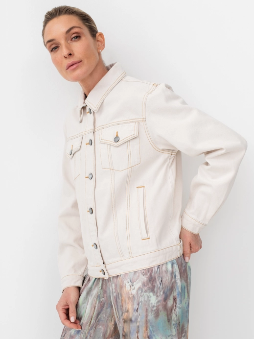 Классическая джинсовая куртка с контрастными швами