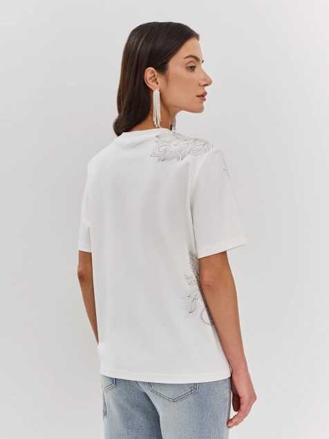 Футболка из 100% хлопка с бохо принтом