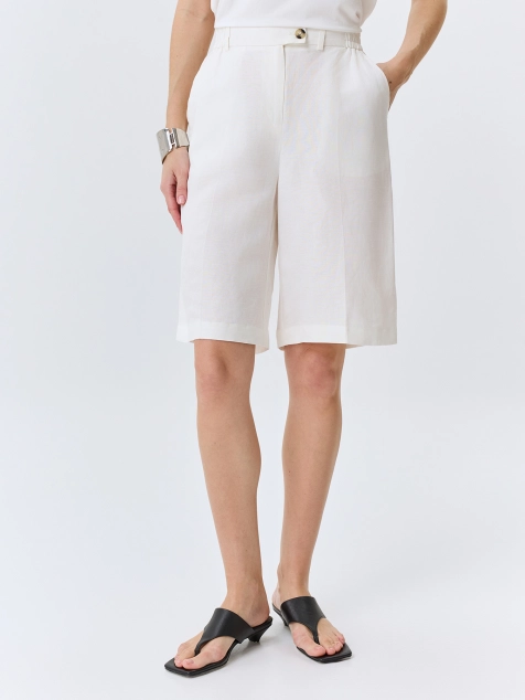 Шорты-бермуды из смесового льна