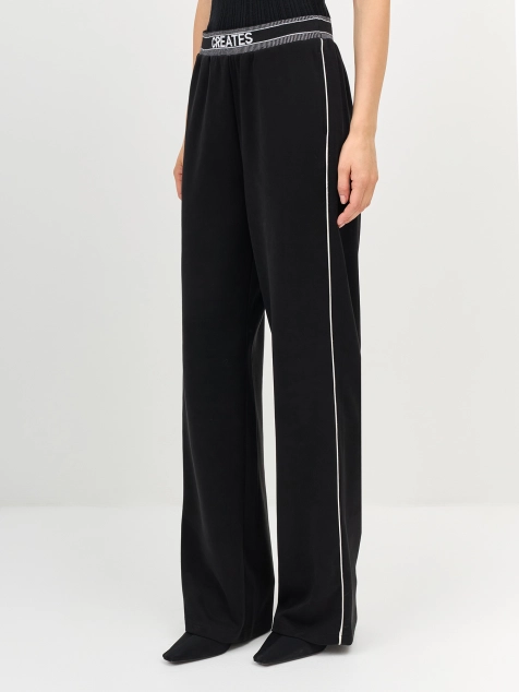 Широкие брюки с интарсией