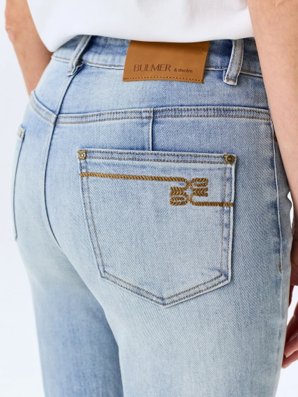 Джинсы Straight fit с мраморной варкой