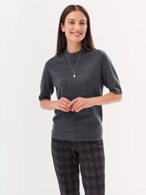 Шерстяной джемпер с укороченным рукавом