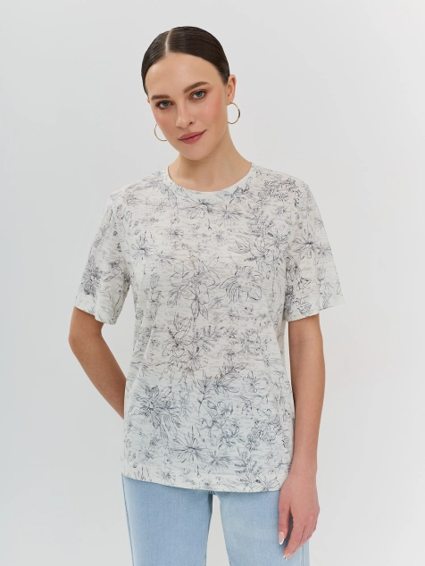 Тонкая футболка из вискозы с принтом