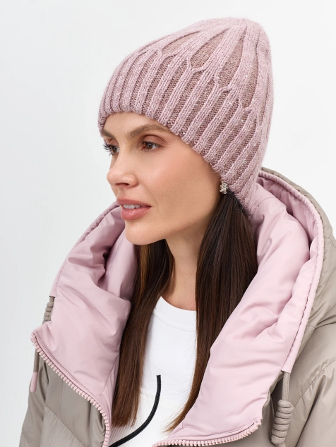 Шапка с мерцающим люрексом и ангорой