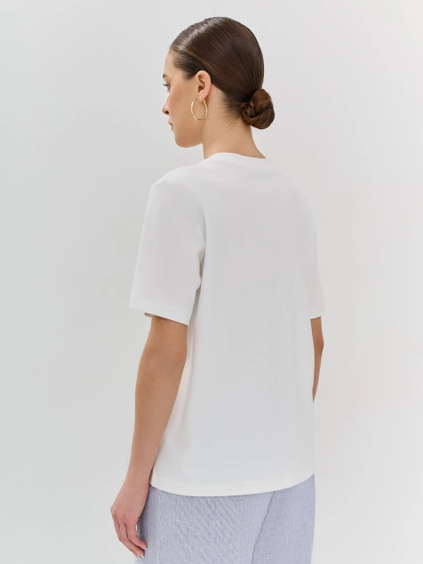 Футболка из 100% хлопка с декором из бусин