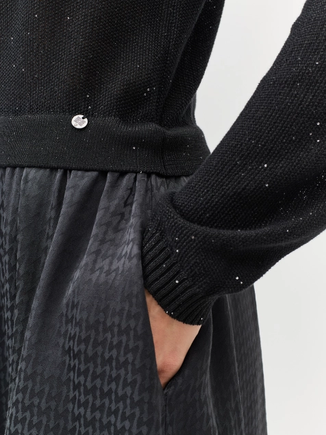 Комбинированное платье-миди