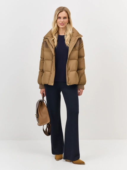 Стеганая куртка с шерстяными вставками
