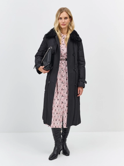 Пуховое пальто с мехом 