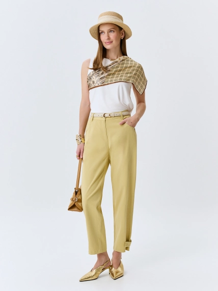 Брюки из тенселя с хлястиками