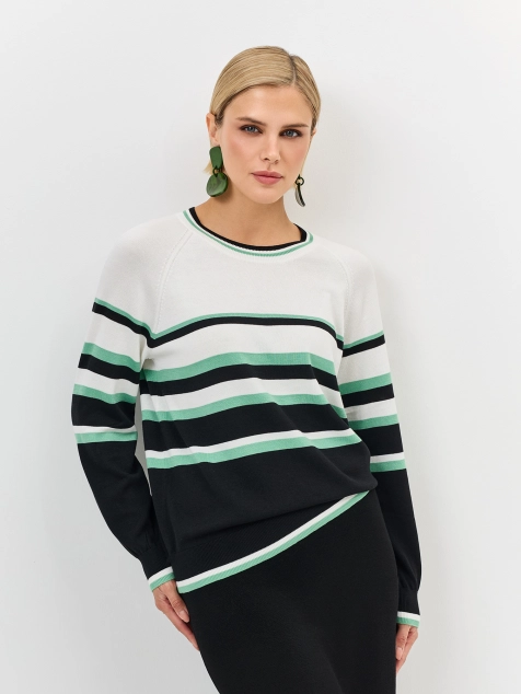 Джемпер в контрастную полоску