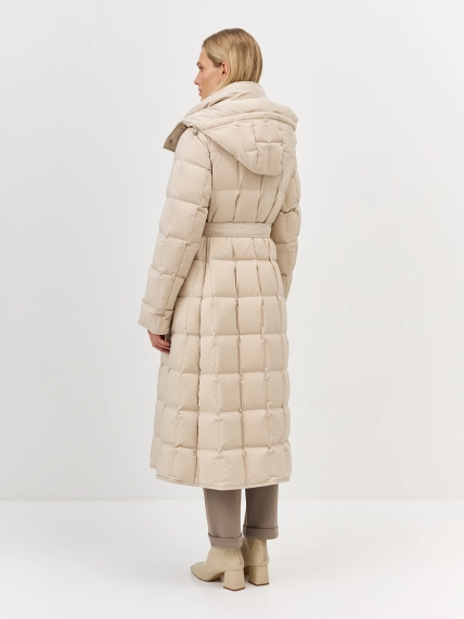 Пуховик из фактурной ткани с крэш эффектом