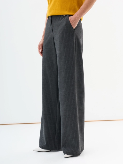 Брюки палаццо в тонкую полоску
