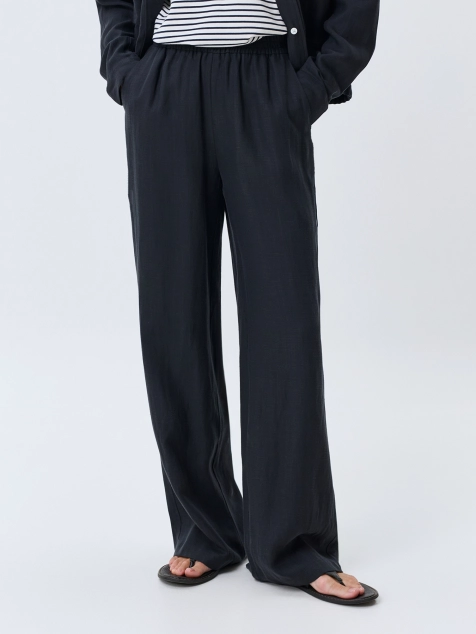 Брюки из тенселя и льна