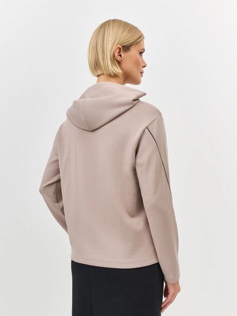 Худи из модала с контрастными кантами