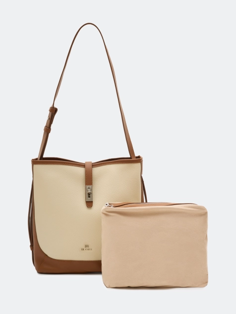 Сумка из натуральной кожи с косметичкой