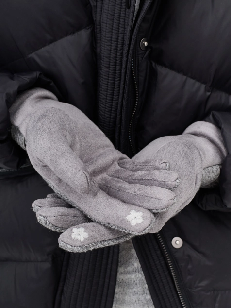 Комбинированные перчатки с хлястиками