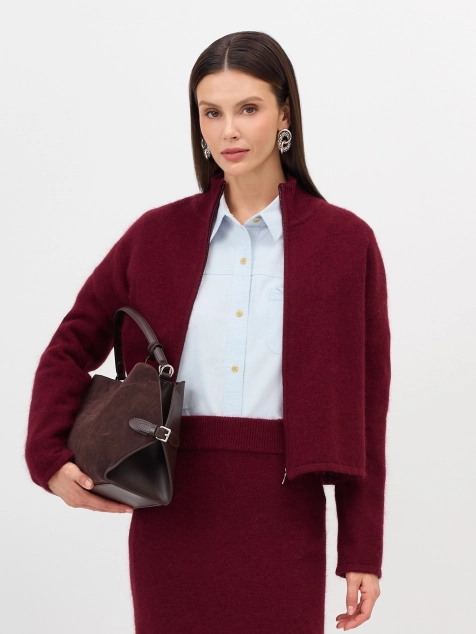 Укороченный бомбер  с ангорой