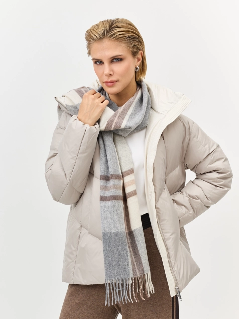 Шарф в клетку из 100% шерсти