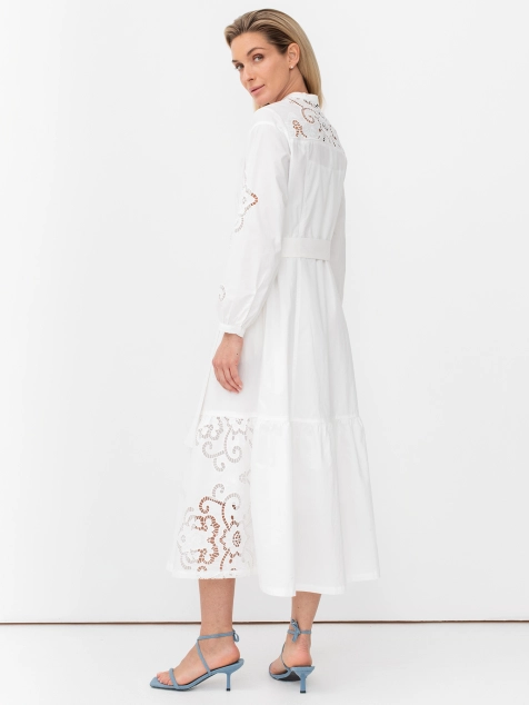 Платье с вышивкой ришелье