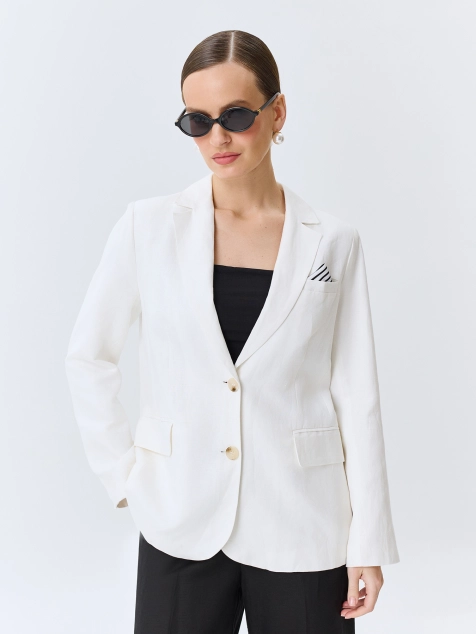 Льняной однобортный жакет