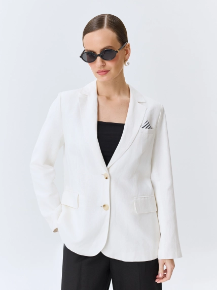 Льняной однобортный жакет