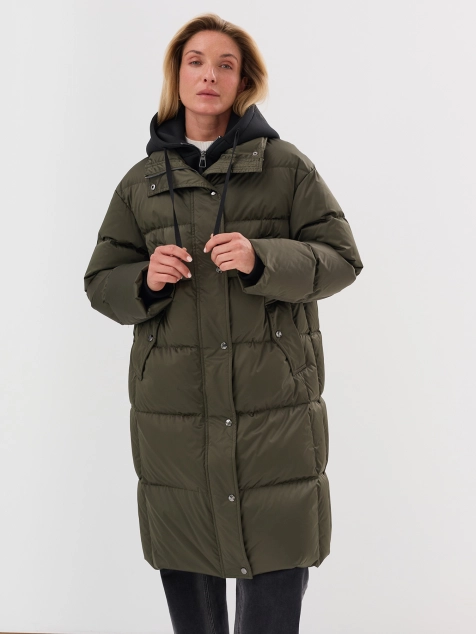 Пальто на натуральном утеплителе с внутренней манишкой из неопрена